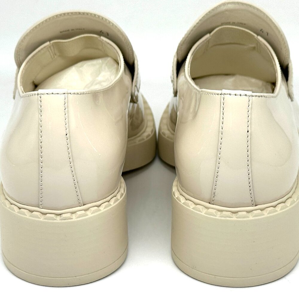 PRADA Triangle Logo Patent Leather Platform Loafers Drivers Flat Shoes - Picture 13 of 16